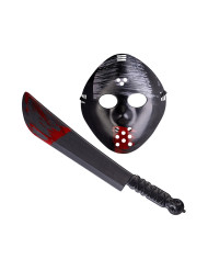 Set horror (maschera e coltellaccio) su cartoncino