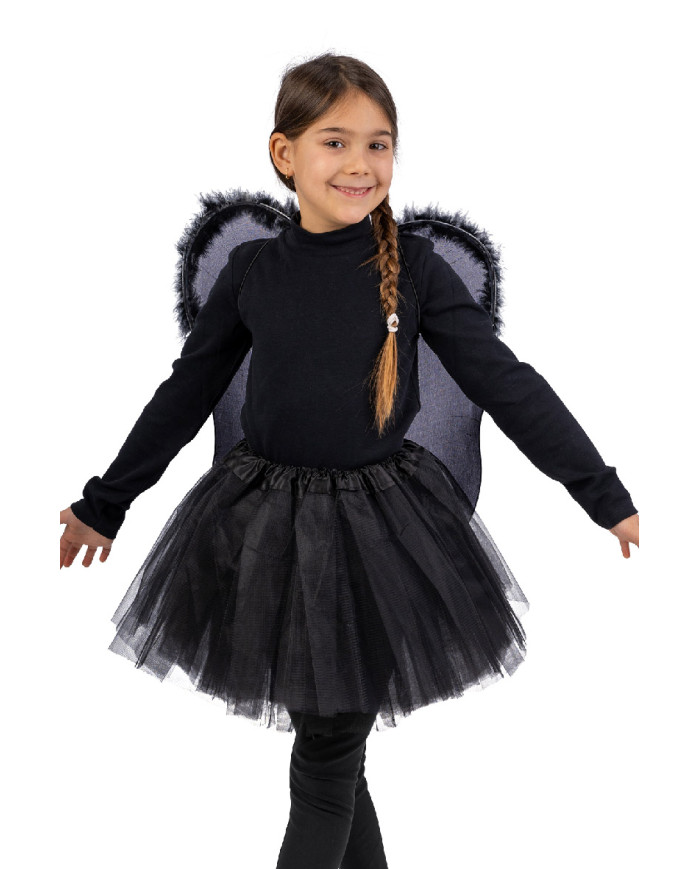 Black angel set ( skirt and wings h.cm.46x40) in pbh