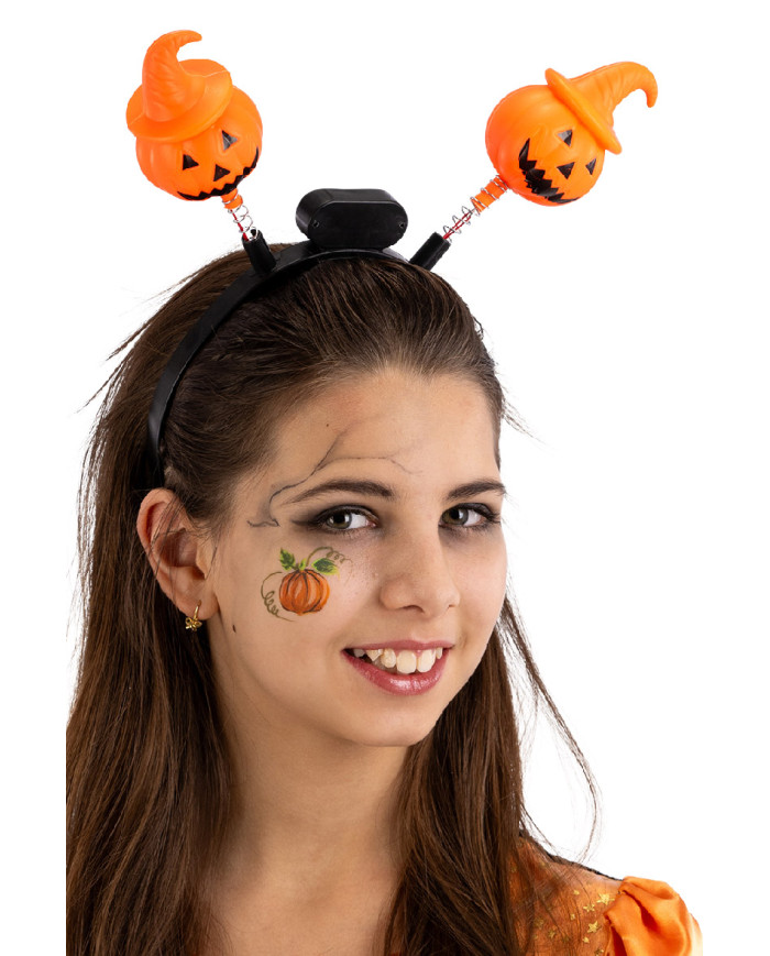 Pumpkins headband with lights ( batteries included) with header