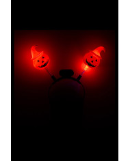 Serre-tête avec citrouilles et lumières (piles comprises), avec étiquette cartonnée pliée