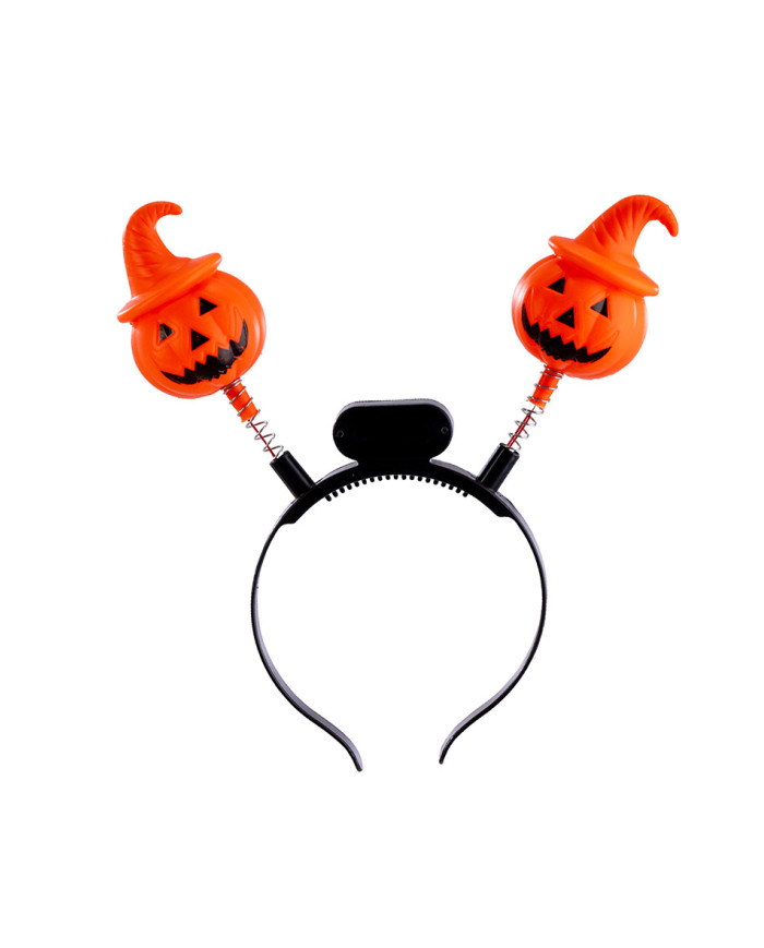 Diadema con calabazas y luces (pilas incluidas) con solapa de cartón