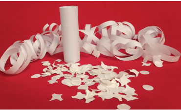 Coriandoli e stelle filanti bianche